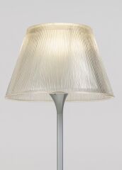 Cam Başlıklı Metal Abajur Şeffaf