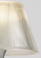 Cam Başlıklı Metal Abajur Şeffaf