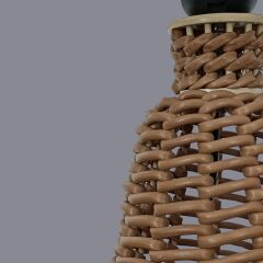 Pelit Koyu Kahve Rattan Abajur