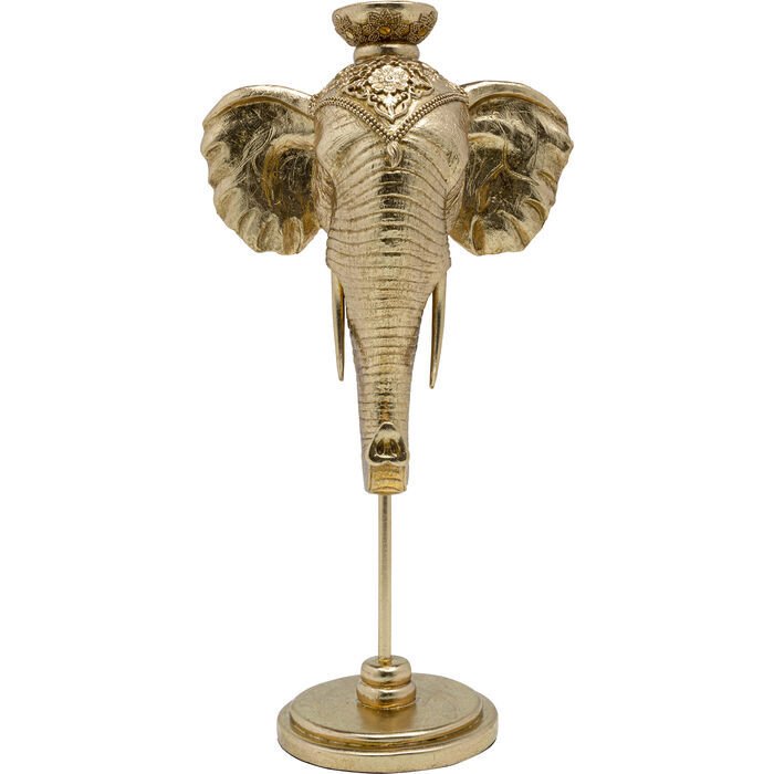 Holder Fil Kafası Gold Polyester Mumluk