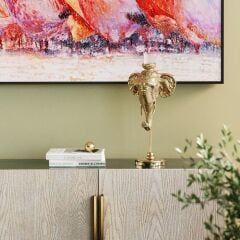 Holder Fil Kafası Gold Polyester Mumluk