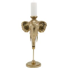 Holder Fil Kafası Gold Polyester Mumluk
