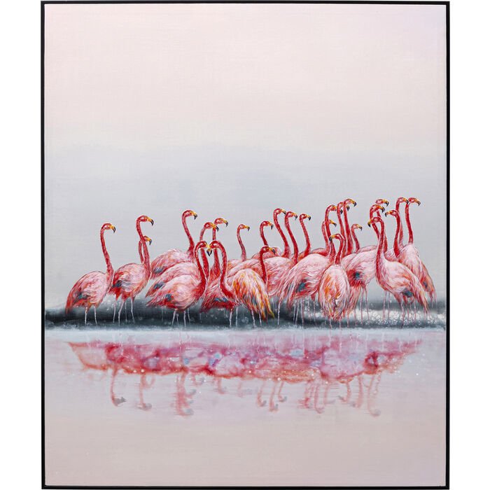 Flamingo Günü Kanvas Çerçeveli Tablo