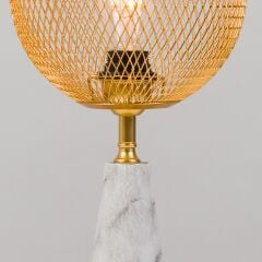 Mate Serisi Mermer Desenli Kafes Abajur