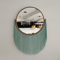Modern İp Püsküllü Ayna Mavi