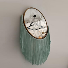 Modern İp Püsküllü Ayna Mavi