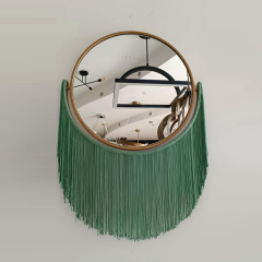 Modern İp Püsküllü Ayna Yeşil