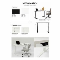 Tavola Akıllı Elektrikli Yükseklik Ayarlı Masa Black 120x60cm