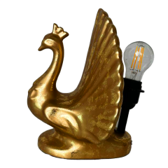 Bahar Güvercin Piegon Dekoratif Masa Lambası,  Gold