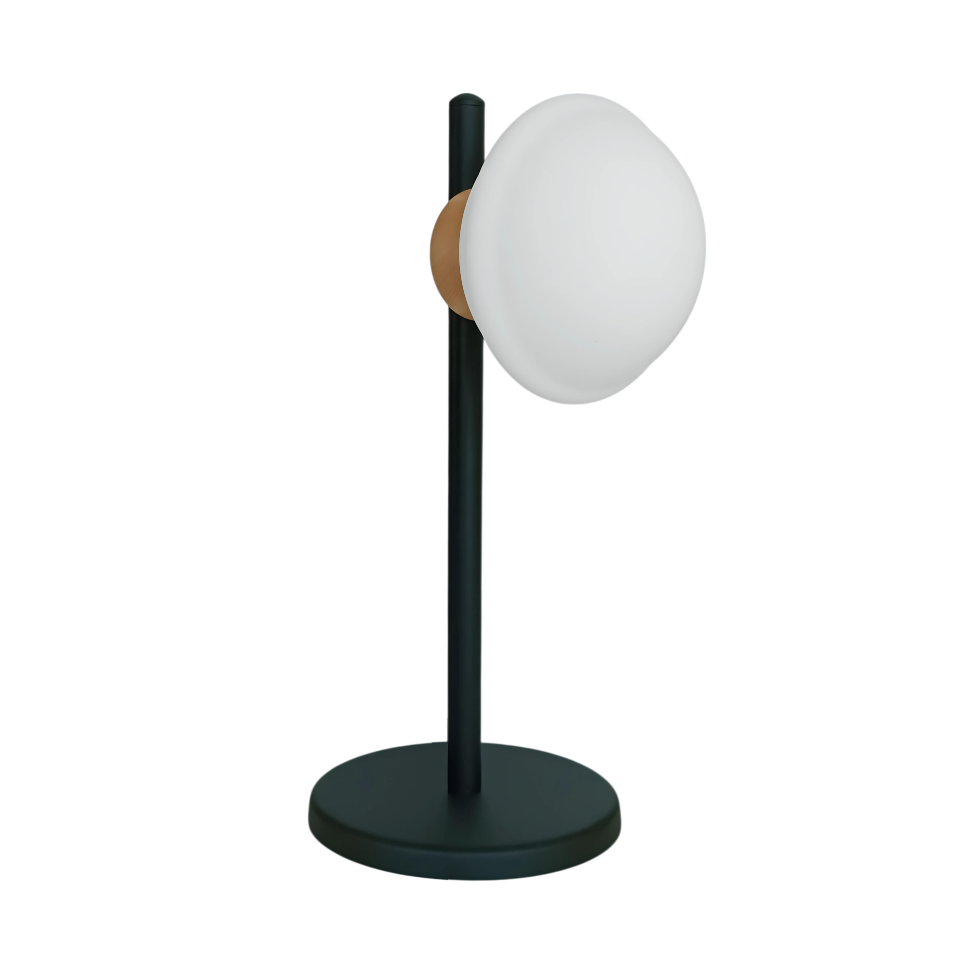 Celan Ahşap Detay Siyah Masa Lambası