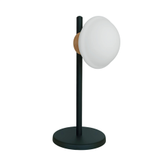 Celan Ahşap Detay Siyah Masa Lambası