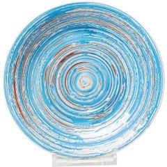 Swirl Blue Dekoratif Seramik Tabak 19 cm