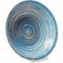 Deep Swirl Blue Dekoratif Tabak 21 cm