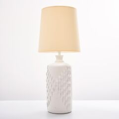 Kabartmalı Abajur Beyaz