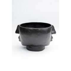 Vase Half Face Black 23cm