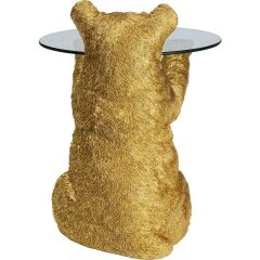 Animal Ayı Detaylı Altın Yan Sehpa 40 cm