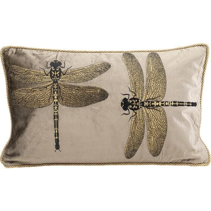 Cushion Glitter Dragonfly Brown 50x30 cm