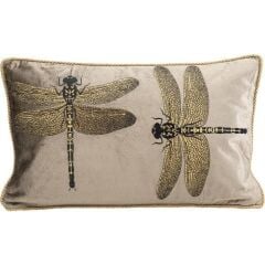 Cushion Glitter Dragonfly Brown 50x30 cm
