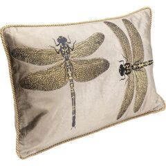 Cushion Glitter Dragonfly Brown 50x30 cm