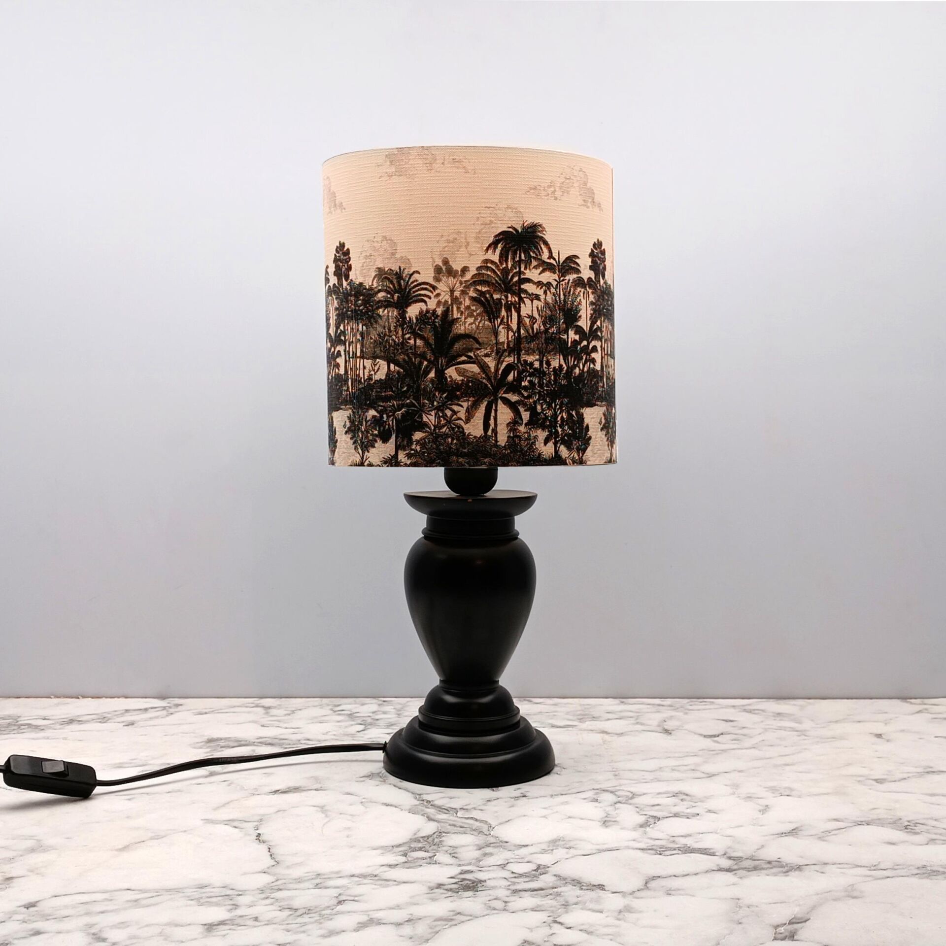 Forest Siyah Polyester Abajur