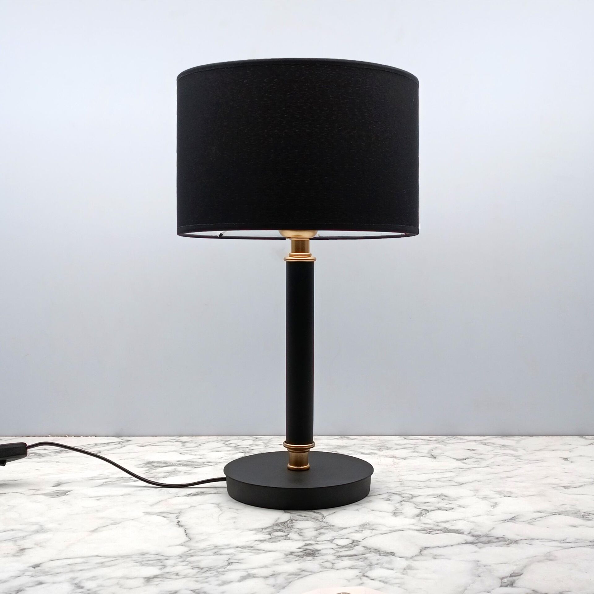 Grand Siyah Gold Metal Abajur