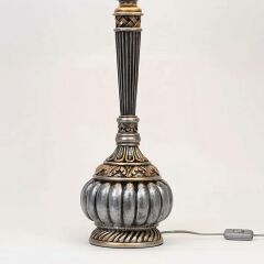 Polyester Gümüş Eskitme Abajur 5352