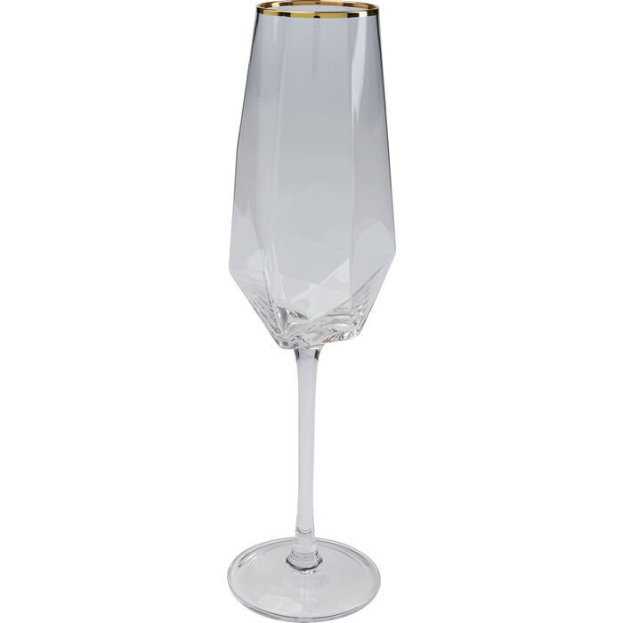 Diamond Gold Rim Şampanya Kadehi