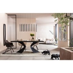 Gloria Black Stoneware Yemek Masası