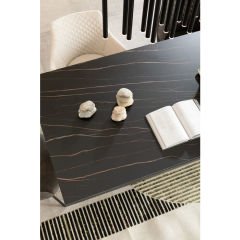 Gloria Black Stoneware Yemek Masası