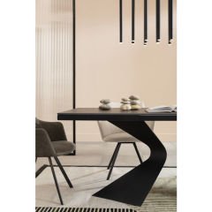 Gloria Black Stoneware Yemek Masası