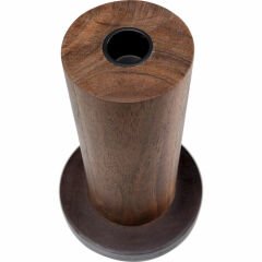 Cylinder Mango Masif Ahşap Mumluk 25 cm