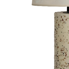 Cedric Desenli Krem Polyester Abajur