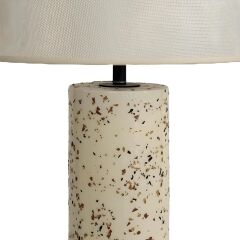 Cedric Desenli Krem Polyester Abajur