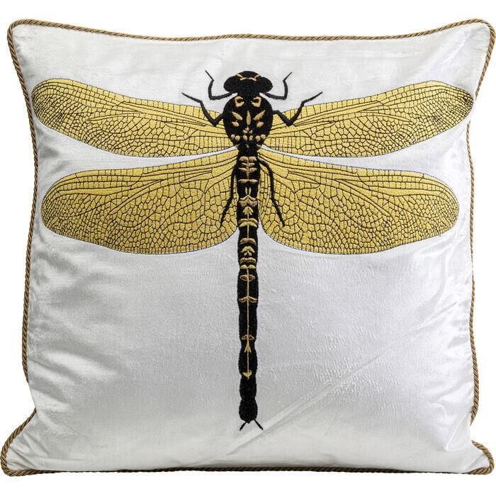 Cushion Glitter Dragonfly White 40x40cm