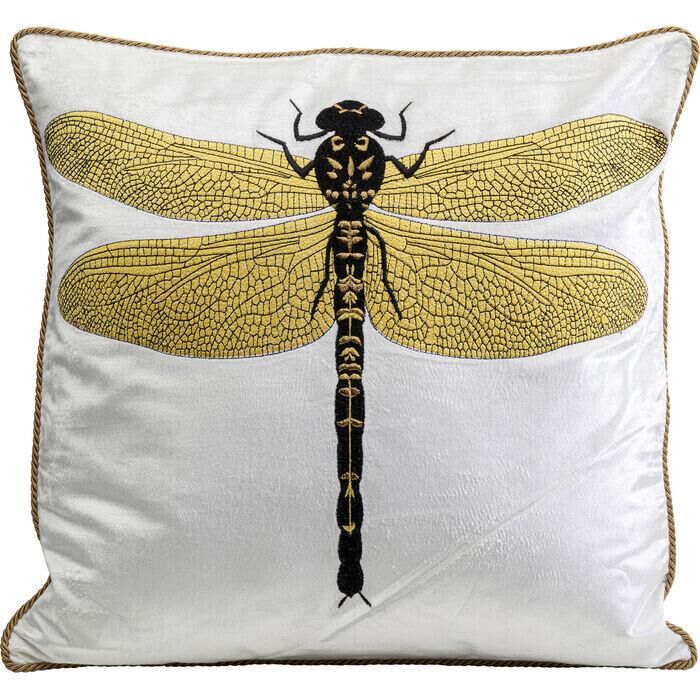 Cushion Glitter Dragonfly White 40x40cm