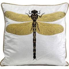 Cushion Glitter Dragonfly White 40x40cm