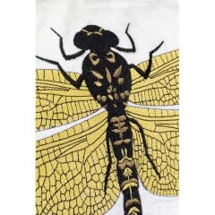 Cushion Glitter Dragonfly White 40x40cm