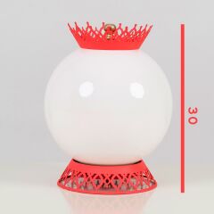 Taçlı Küre Abajur Pembe