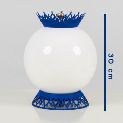 Taçlı Küre Abajur Lacivert