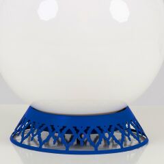 Taçlı Küre Abajur Lacivert