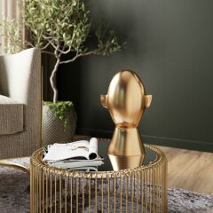 Abstract Face Gold Dekoratif Obje