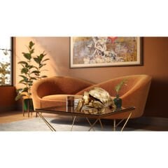 Turtle Gold Medium Dekoratif Obje 40cm