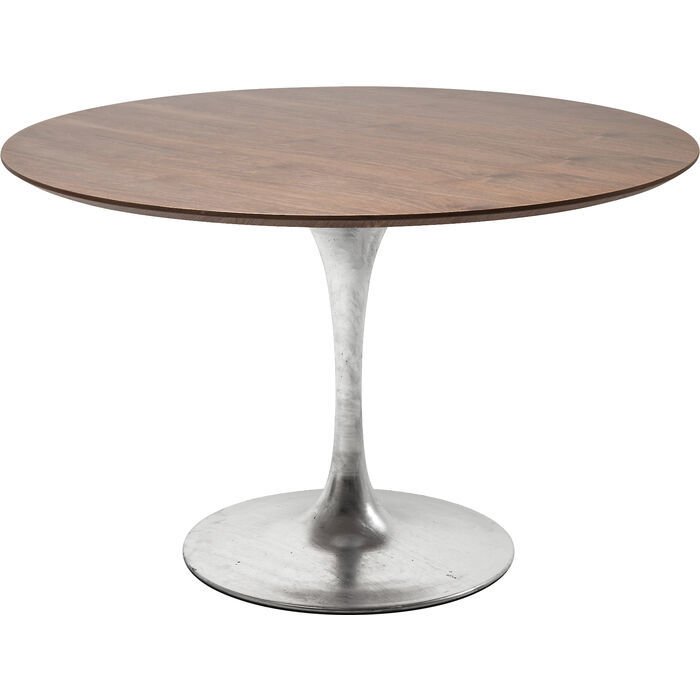 Invitation Walnut Zinc Ceviz Yemek Masası 120x120 cm