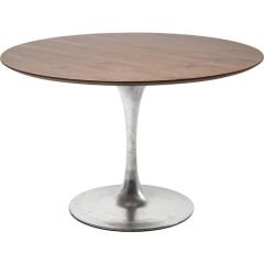 Invitation Walnut Zinc Ceviz Yemek Masası 120x120 cm