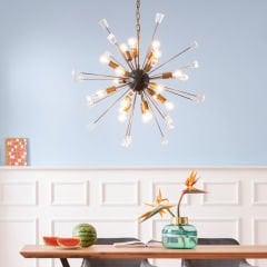 Pendant Lamp Crystal Bomb Brass Avize 93 cm