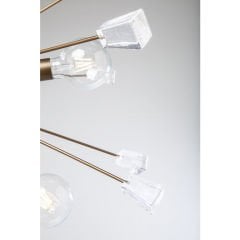 Pendant Lamp Crystal Bomb Brass Avize 93 cm