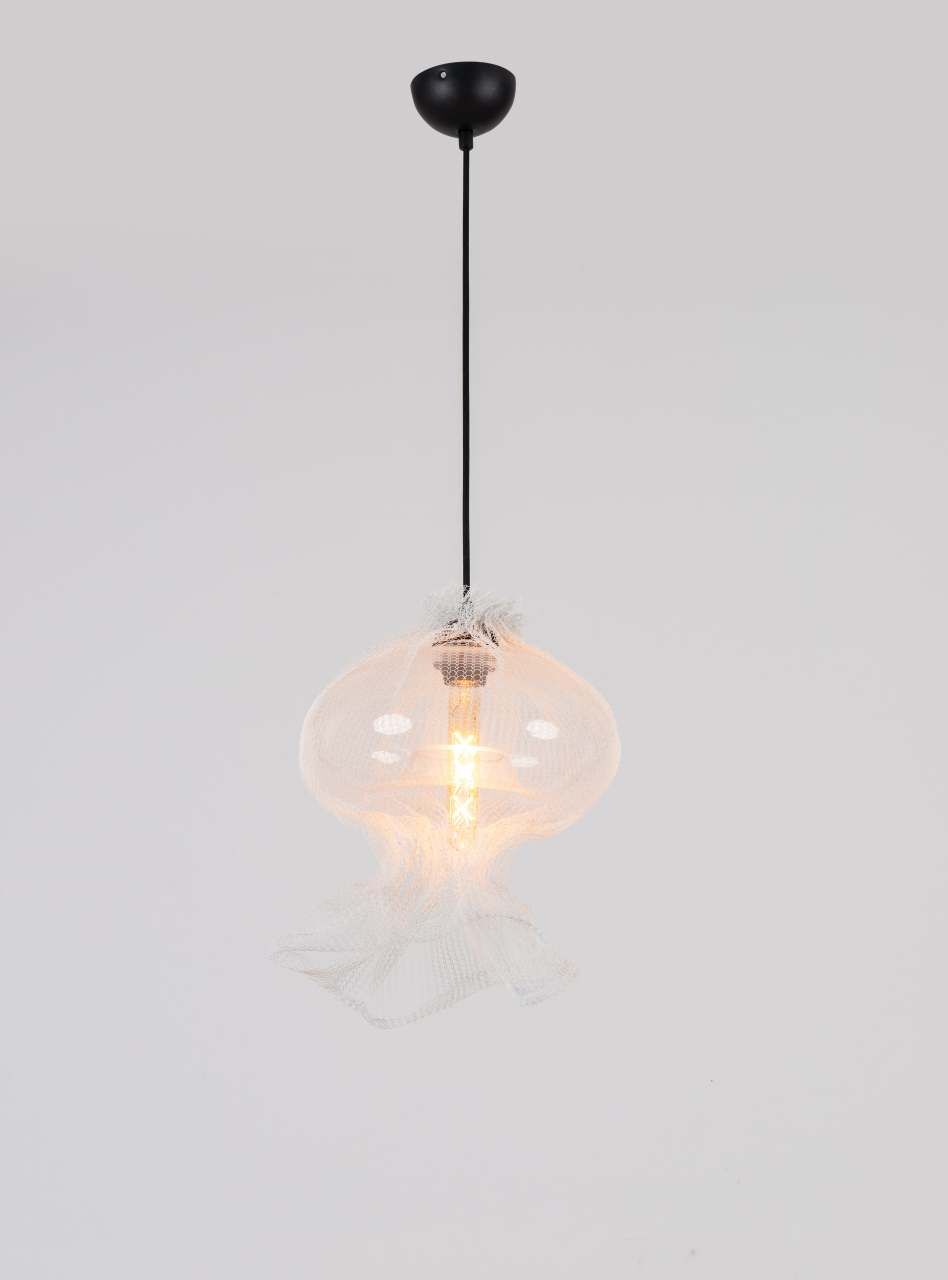 Denizanası Cam Sarkıt Avize Beyaz