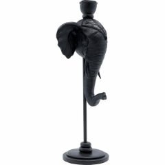 Holder Fil Kafası Siyah Polyester Mumluk