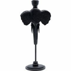 Holder Fil Kafası Siyah Polyester Mumluk