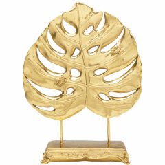 Monstera Leaf Gold Dekoratif Obje 36 cm